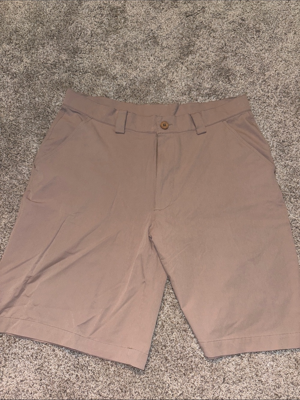 Under Armour Men's Flat-Front Shorts in Taupe